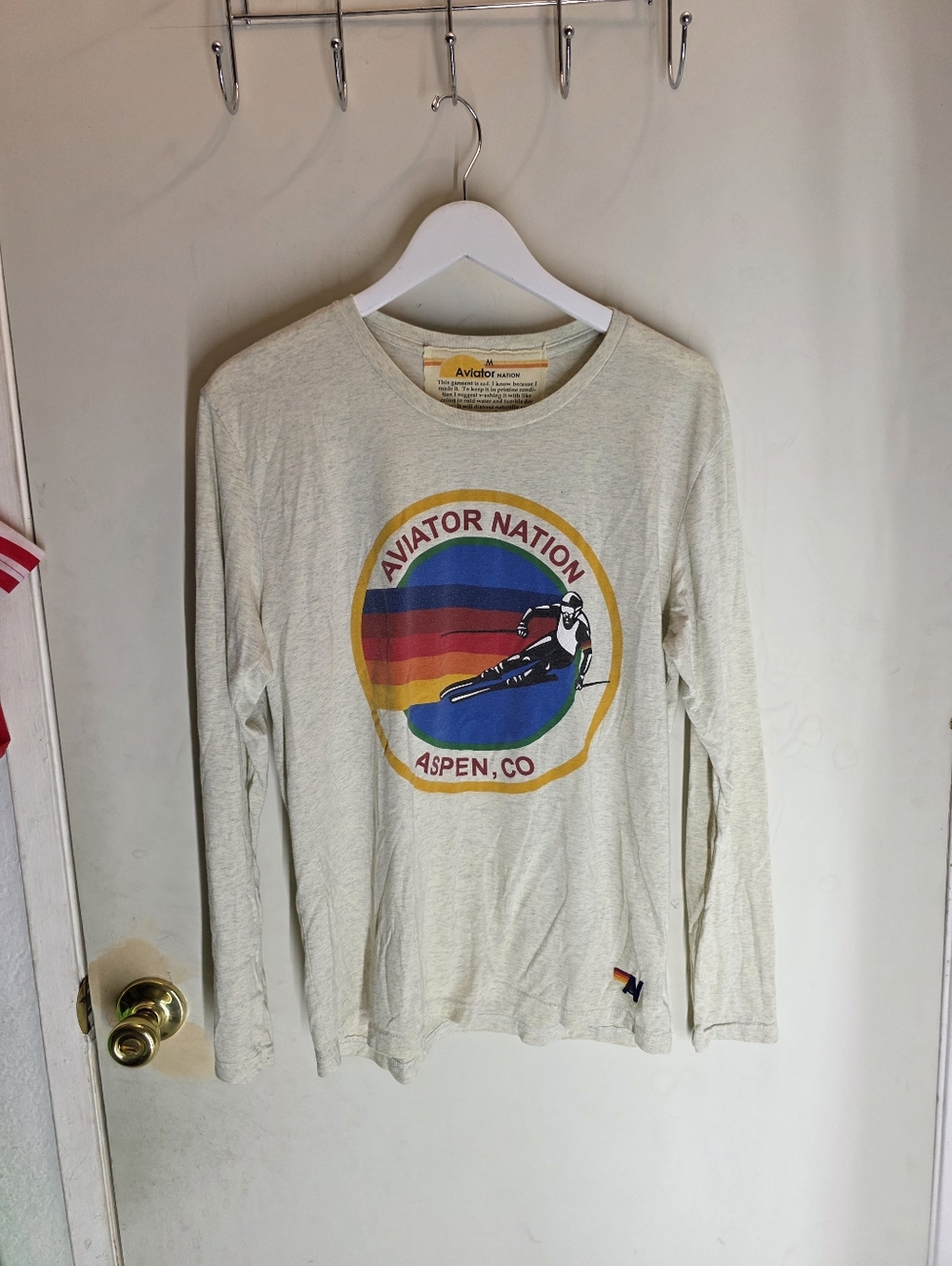 AVIATOR NATION ASPEN CREW LONG SLEEVE TEE SHIRT